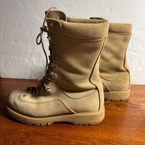 Matterhorn Gore Tex Thinsulate Tan Suede Combat Boots Mens Size 8 W Vibram Sole